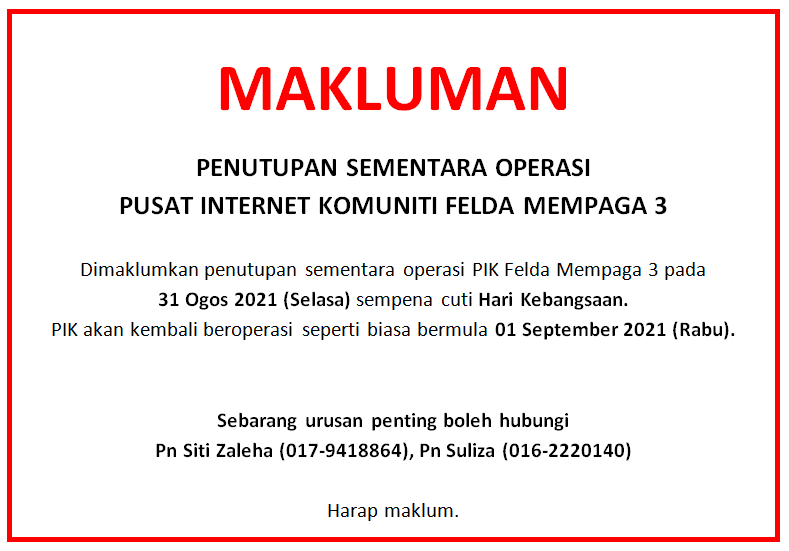 Notis Penutupan 3108